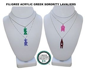 GREEK SORORITY ACRYLIC LAVALIER NECKLACES GREEK SORORITY ACRYLIC LAVALIER NECKLACES