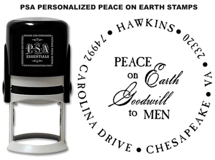PSA Personalized Peace on Earth Goodwill to Men Stamps PSA Personalized Peace on Earth Goodwill to Men Stamps