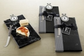 Black Marble Cheese Board with Medallion Single Initial by Mud Pie Black Marble Cheese Board with Medallion Single Initial by Mud Pie