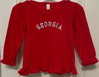 GA BULLDOGS GIRLS RED LONG SLEEVE SHIRTS GA BULLDOGS GIRLS RED LONG SLEEVE SHIRTS