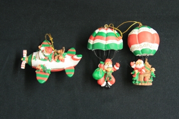 Set of 3 Santa Aviation Christmas Ornaments Set of 3 Santa Aviation Christmas Ornaments