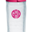 Water Bottle with 3 initial Circle Monogram (last name initial larger and in center) lid included Water Bottle with 3 initial Circle Monogram (last name initial larger and in center) lid included