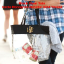 Black Clear Tote - Circle Monogram Font - Metallic Gold Thread Black Clear Tote - Circle Monogram Font - Metallic Gold Thread