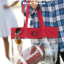 Red Clear Tote - Master Circle Monogram - Black Thread Red Clear Tote - Master Circle Monogram - Black Thread